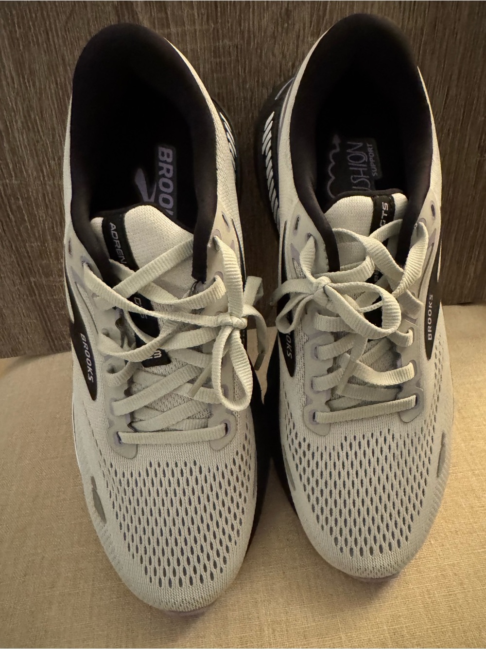 Women’s Brooks Light Gray and Black Mesh Running Shoes - Adrenaline GTS - Picture 3 of 7